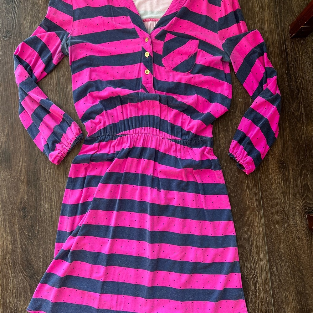 Lily Pulitzer small Pink and Navy Striped Dress